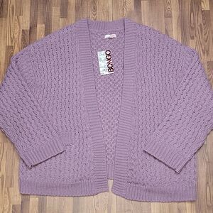 NWT! BONGO LavenderĀ Chunky KnitāOpen Cardigan SizeāSmall